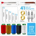 JUNCHONG Sewing Set 41Pcs Sewing Tool Set, Big Eye Steel Sewing Needles Kit with 30 Needles & Seam Ripper, Beginner Sewing Work Set