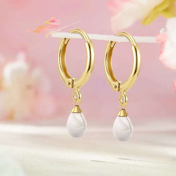 JUNCHONG 12Pcs Earring Hooks, Round Small Huggie Hoop with Loop Ear Leverback Hooks, Hypoallergenic 14mmx2mm Earring Findings for Jewelry Making, Gold+Silver