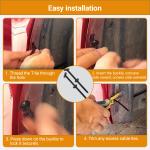 JUNCHONG Upgrade Cable Tie Buckle, Heavy Duty Self-Locking Nylon Zip Ties, Universal Zipper Clip Retainer for Car Repair, Office, Workshop & Shelves, Black-30Pcs