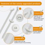 JUNCHONG Upgrade Cable Tie Buckle, Heavy Duty Self-Locking Nylon Zip Ties, Universal Zipper Clip Retainer for Car Repair, Office, Workshop & Shelves, White-30pcs