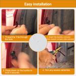 JUNCHONG Upgrade Cable Tie Buckle, Heavy Duty Self-Locking Nylon Zip Ties, Universal Zipper Clip Retainer for Car Repair, Office, Workshop & Shelves, White-30pcs