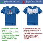 T-Shirt Ruler Guide for Vinyl Alignment, Craft Ruler with Guide Tool for Making Center Design,4 Pack Tshirt Measurement Guide Tool with Soft Ruler and Drawing Crayons(Transparent)