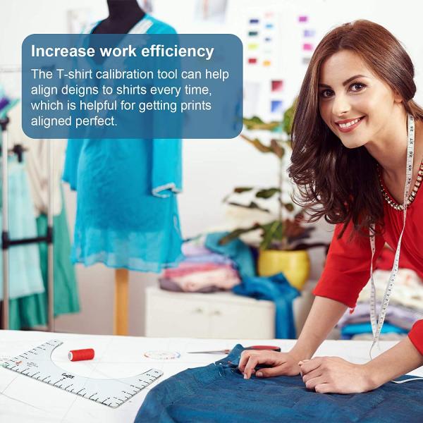 T-Shirt Ruler Guide for Vinyl Alignment, Craft Ruler with Guide Tool for Making Center Design,4 Pack Tshirt Measurement Guide Tool with Soft Ruler and Drawing Crayons(Transparent)