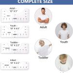T-Shirt Ruler Guide for Vinyl Alignment, Craft Ruler with Guide Tool for Making Center Design,4 Pack Tshirt Measurement Guide Tool with Soft Ruler and Drawing Crayons(Transparent)