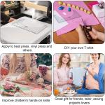 T-Shirt Ruler Guide for Vinyl Alignment, Craft Ruler with Guide Tool for Making Center Design,4 Pack Tshirt Measurement Guide Tool with Soft Ruler and Drawing Crayons(Transparent)