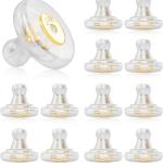 Silicone Earring Backs, 18K Gold Secure Locking Design for Studs, Hypoallergenic Replacement for Droopy Ears, No-Irritation Earring Backs for Men and Women(12 PCS)